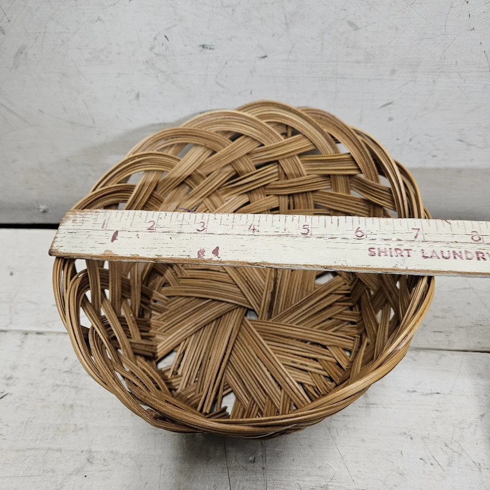 Vintage Woven Wicker Basket 7 inch X 4 inch Home Decor Storage